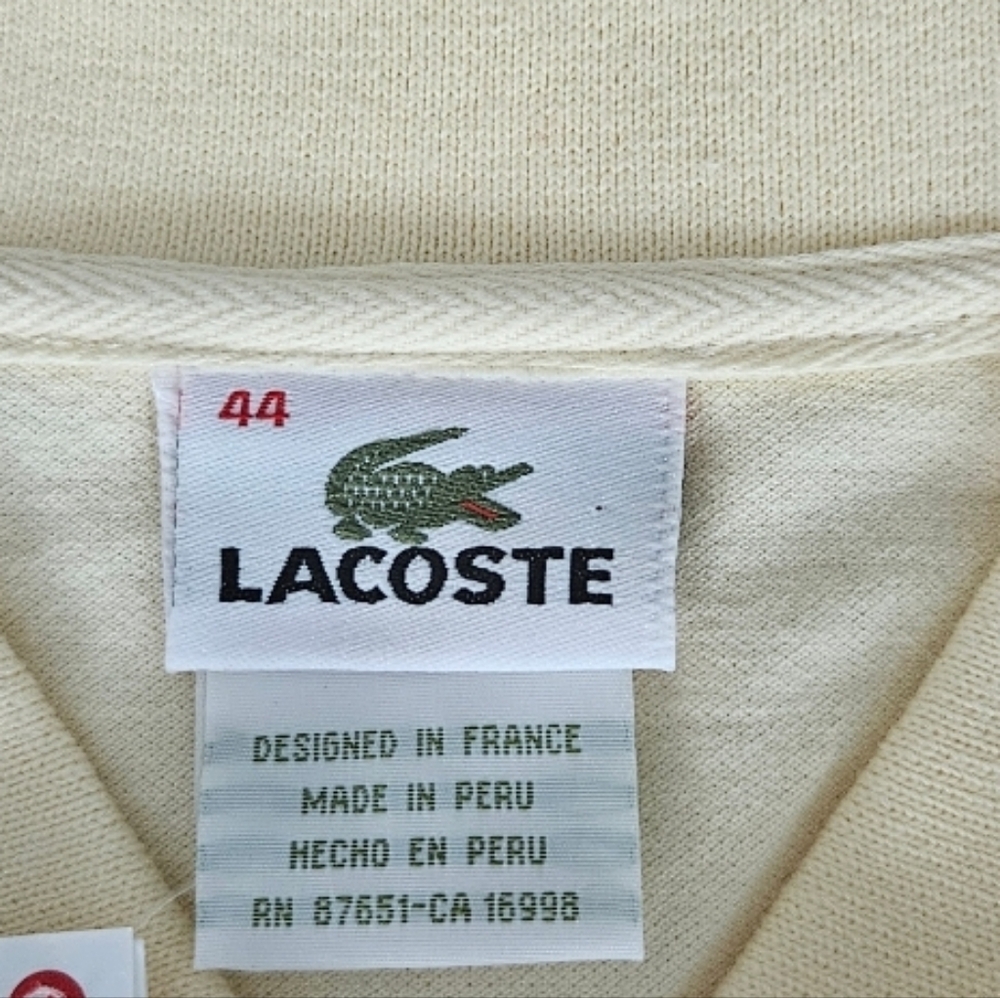 NWT Lacoste Girls Soft Yellow Polo Tee Size 44 - Picture 4 of 6
